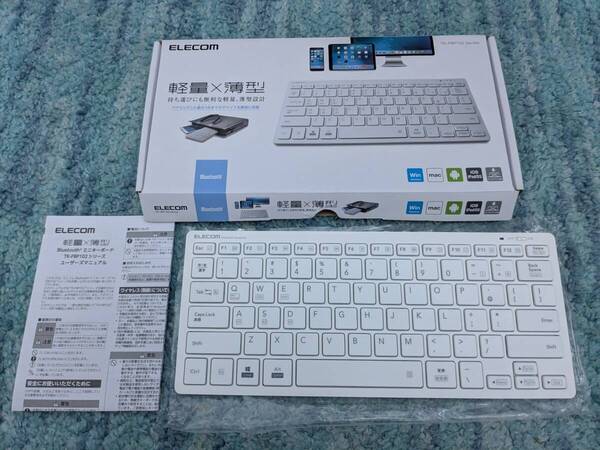 ◎0706u3020 エレコム Bluetooth キーボード パンタグラフ式 軽量 マルチOS対応 ホワイト TK-FBP102WH