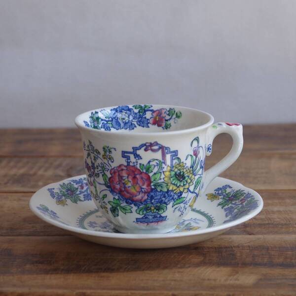メイソンズ ストラスモア 花柄 コーヒーカップ ソーサー Mason's Strathmore #240809-1 イギリス ヴィンテージ レトロ アンティーク 食器