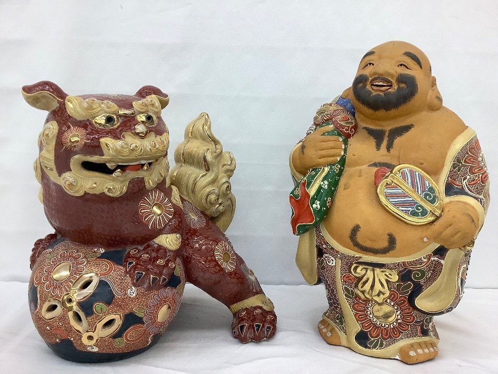 置物 色絵金彩 獅子置物 高30cm 貴重 Yahoo!オークション -「九谷焼獅子置物」の落札相場・落札価格