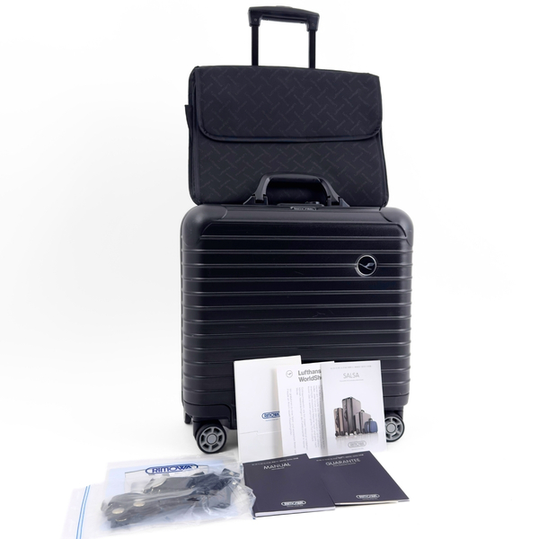 美品 RIMOWA リモワ Lufthansa ルフトハンザ エアーライト サルサ 23L 4輪 TSAロック 機内持ち込み ブラック 黒 スーツケース キャリー
