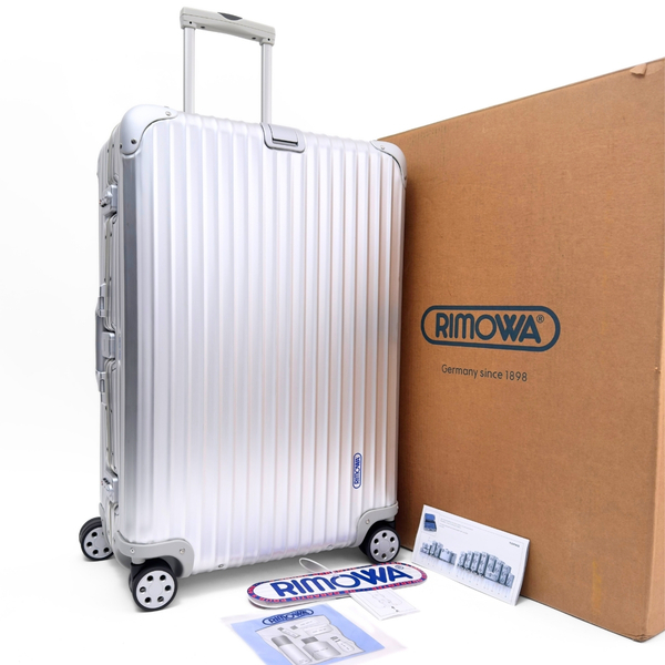 新品未使用 RIMOWA リモワ TOPAS トパーズ 82L 4輪 TSAロック チェックインL アルミ 青ロゴ シルバー 銀色 スーツケース キャリーバッグ