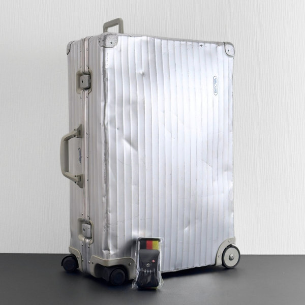 RIMOWA リモワ OPAL オパール 82L 2+4輪 TSAロックベルト付 プルタブ スクエア アルミ 青ロゴ チェックインL スーツケース キャリーバッグ