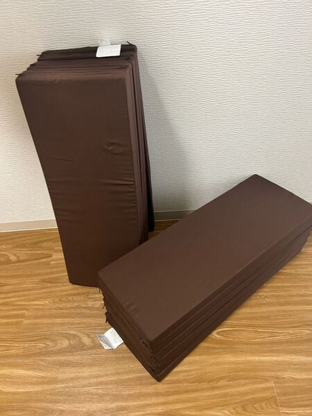 【2枚セット】アキレス 6つ折りマットレス 固め265N 180*80*4cm 車中泊 キャンプ 一人暮らし 来客 セミシングル ブラウン