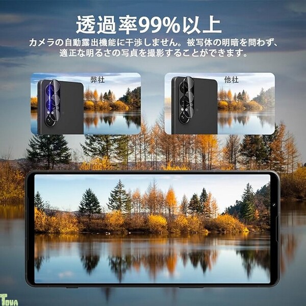 日本製 旭硝子 硬度9H 黒縁取り カメラ用 2枚 エクスペリア Xperia 1 VII 保護 ガラス フィルム カバー 高透過率 自動吸着 貼り付け簡単