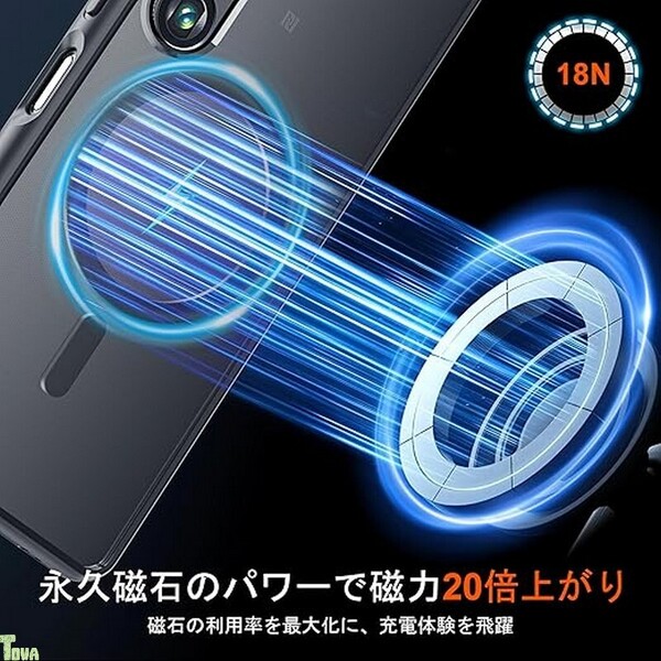 ブラック 半透明 TPU + PC 米軍規格 MagSafe ワイヤレス充電 ストラップホール エクスペリア Xperia 1 VII 保護 バンパー ケース カバー