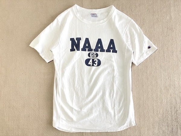 即決 Lサイズ Champion REVERSE WEAVE ヘビーウェイト Tシャツ 白 NAAA 米海軍士官学校 チャンピオン