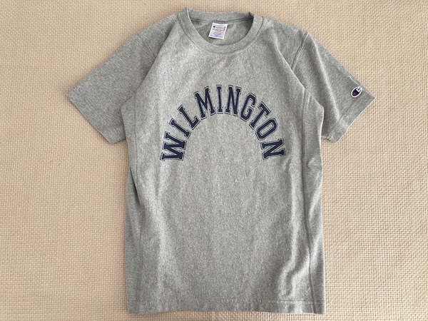 即決 Champion REVERSE WEAVE ヘビーウェイト Tシャツ Mサイズ グレー ウィルミントン WILMINGTON 染み込み