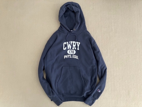 即決 復刻 青タグ XXLサイズ Champion REVERSE WEAVE プルオーバー パーカー くすんだネイビー CWRY 3段プリント カプセル