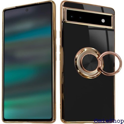 シズカウィル Google Pixel 6a au s リッティア リング付きケース 1個入り ブライトブラック 1157