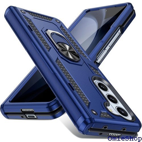 Galaxy Z Fold5 5G 用ケース リング付 め 擦り傷防止 一体型 全面保護カバー 青 J03-31 1512