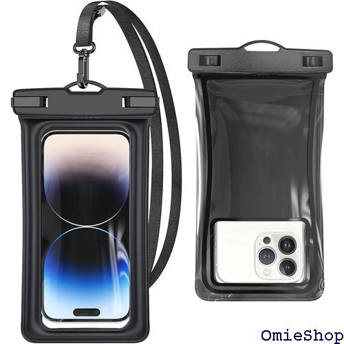 防水ケース 2024新型 スマホ防水ケース 水に浮く 4-7インチ機種に対応 防水カバー 水中撮影 ブラック 1885