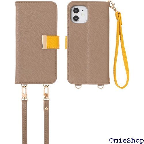 MINTY iPhone12 ケース iPhone12 型 ショルダー ストラップ バイカラー モカ×マスタード 1932
