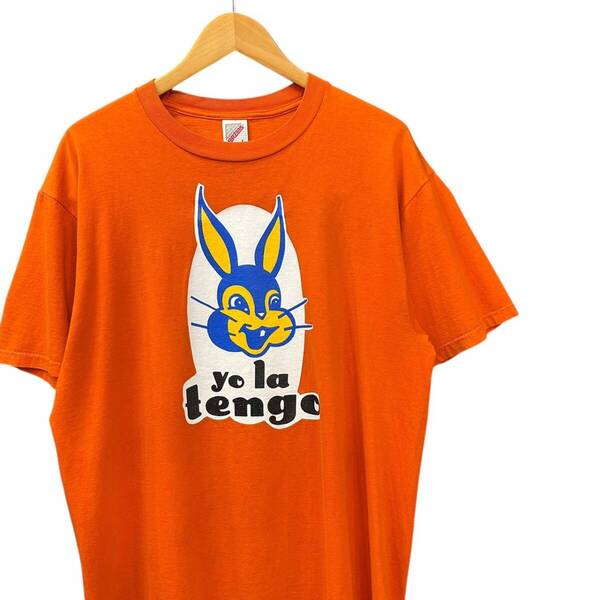 90s ビンテージ yo la tengo プリント バンド Tシャツ Lサイズ オレンジ USA製 90年代 ヨラテンゴ ロックT バンT