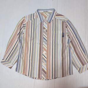 100★ファミリア★カラフルストライプシャツ★