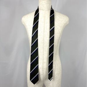SUIT SELECTスーツセレクトシルクストライプネクタイ 7.0cm幅/緑系