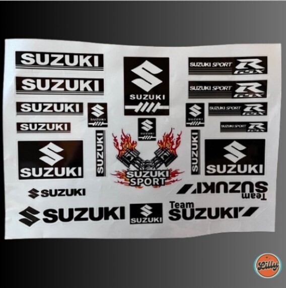 ●即納●送料無料●SUZUKI●スズキ ステッカー デカール レーシングステッカー SUZUKI SPORT TEAM SUZUKI GSX-R 1シート分 防水 ブラック●