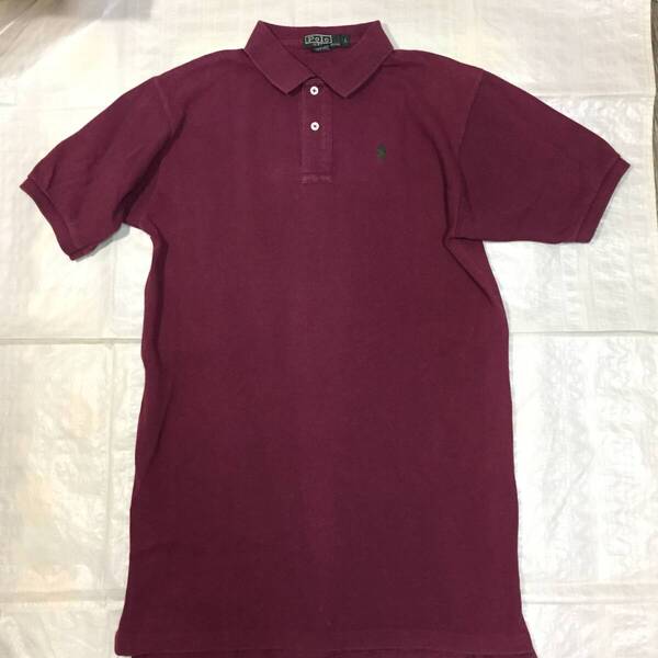 (送料込)ポロラルフローレン■メンズ Lサイズ(M) スモールポニー 半袖ポロシャツ 鹿の子 ワイン POLO RALPH LAUREN
