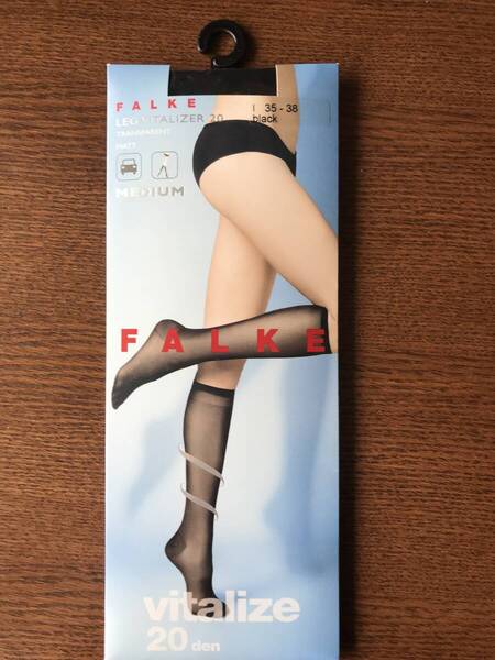 ファルケ Falke LEG Vitalizer 20 膝下丈の着圧ストッキング(ブラック)