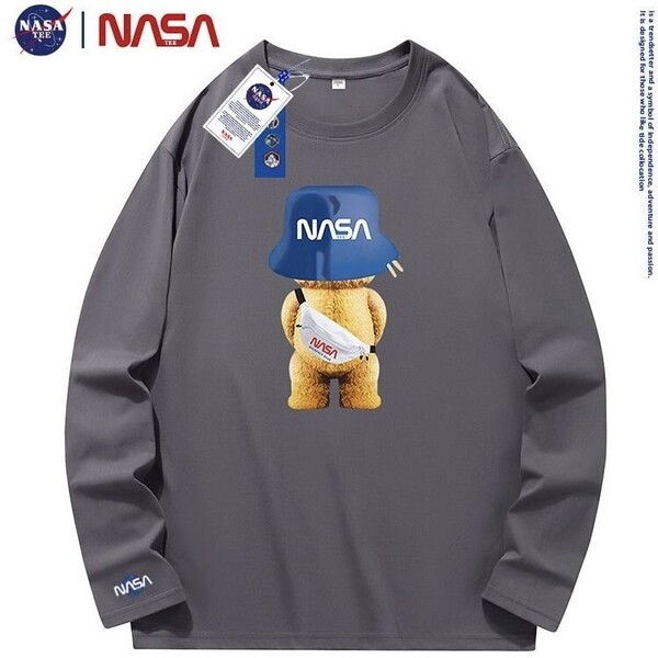 ベアー トレーナー ロングTシャツ ハット 帽子 長袖 グレー 日本未入荷 プレゼント パーカー 新品 NASA 宇宙飛行士 宇宙 メンズ