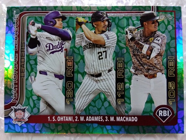 送料込即決 2025 Topps Series 1 Green Leaf Foil Easter Egg Tin Variation #86 League Leaders Shohei Ohtani …大谷翔平 グリーンリーフ