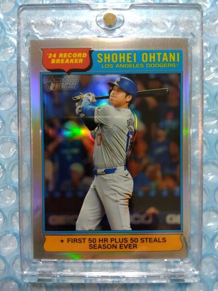 送料込即決 2025 Topps Heritage Chrome Refractor #1 ‘24 Record Breakers Shohei Ohtani 大谷翔平 レコードブレーカーズ