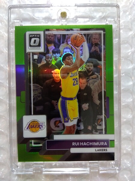 送料込即決 149枚限定 2022-23 Panini Donruss Optic Lime Green Prizm #170 Rui Hachimura 八村塁 ファーストレイカーユニ ライムグリーン