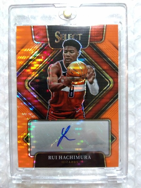 送込即決 30枚限定 2021-22 Select Signatures Neon Orange Pulsar Prizm SG-RHM Rui Hachimura 八村塁 1st Off the Line 直筆サインカード