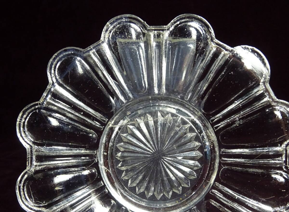 骨董品　ガラス皿 VINTAGE GLASS PLATE G / CN200825-G / 昭和初期ガラス皿