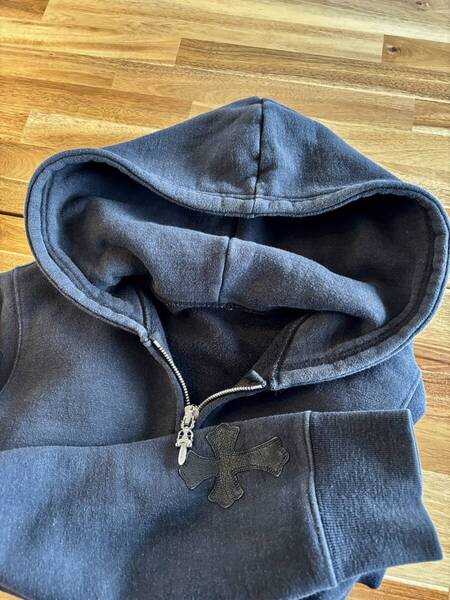 送料無料 CHROME HEARTS クロムハーツ クロスパッチ Y NOT ダガー クロスボール ダブルジップ パーカー 購入レシート同梱 size:M 黒