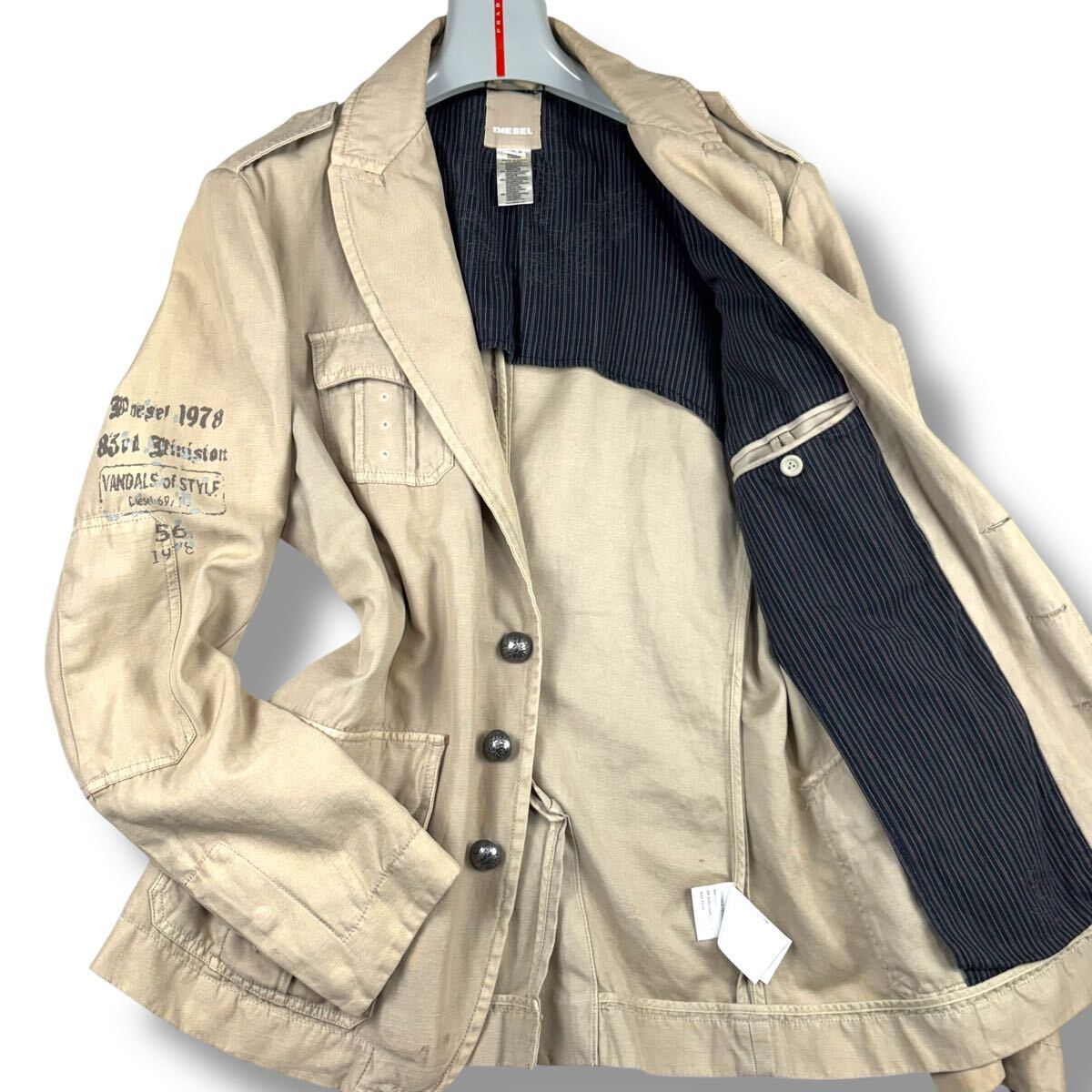 【新品未使用品】DIESEL ベージュ テーラードジャケット Yahoo!オークション -「diesel テーラードジャケット」の落札