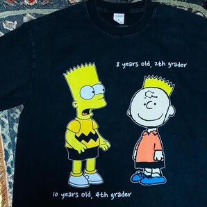 シンプソンズ チャーリーブラウン リプリント Tシャツ 半袖 メンズ 新品 僕はシンプソンズに入りたい Tシャツ ダメージ加工