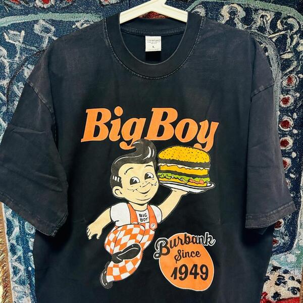 ビックボーイ ケミカルウォッシュ リプリント Tシャツ 半袖 メンズ 小麦肉少年 ティーシャツ 半袖 メンズ ヴィンテージリプリント XL 2XL