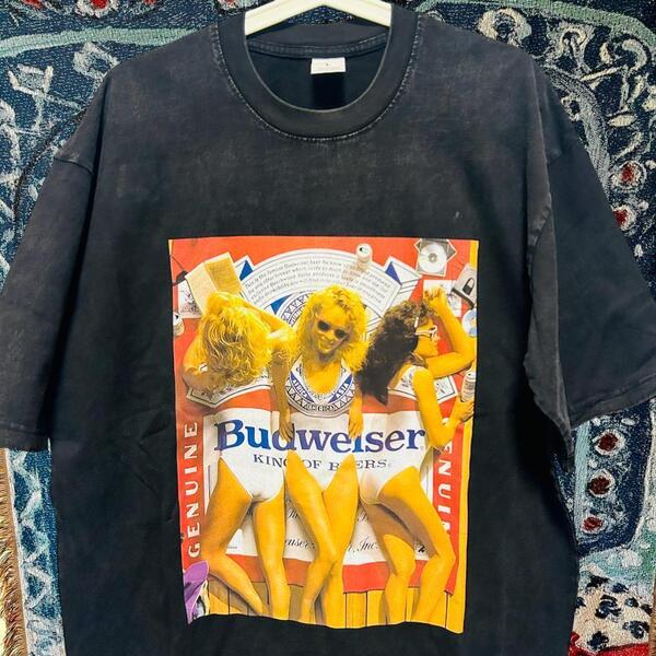 バドワイザー 水着 ケミカルウォッシュ リプリント Tシャツ 半袖 メンズ 新品 ティーシャツ 半袖 メンズ ヴィンテージリプリント XL 2XL