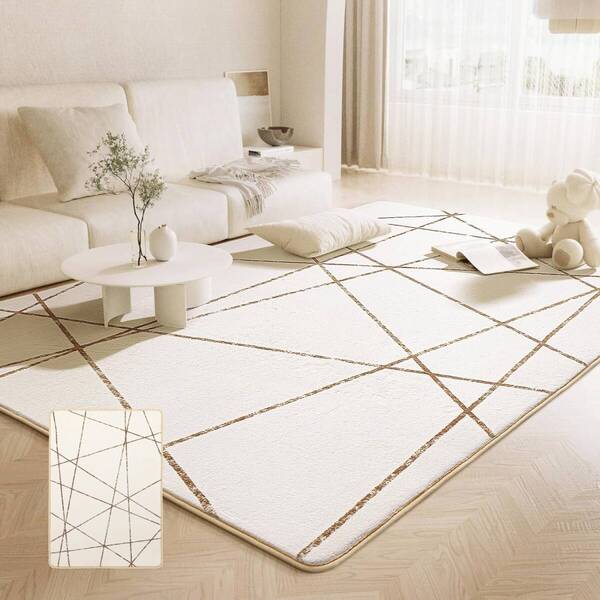 04 80*140cm ベージュカーペット 0.7畳 極厚 2cm ホットカーペット対応 低反発 厚手 洗える オールシーズン快適に使用 ラグマット
