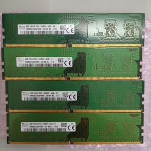 メモリ SK hynix PC4-19200U (DDR4-2400) 4GB ×4 合計 16GB 1Rx16 PC4-2400T-UC0-11 HMA851U6AFR6N-UH 管GAS24
