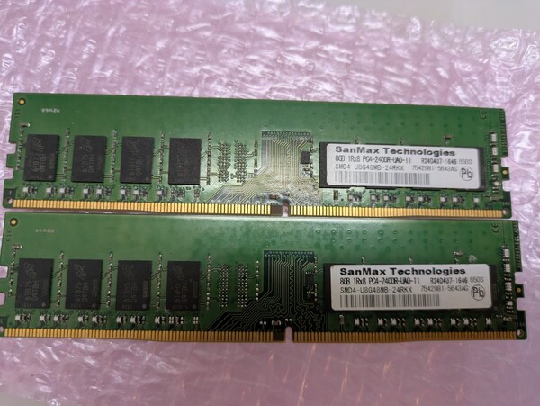 デスクトップ用メモリ SanMax DDR4-2400MHz 8GB ×2 合計 16GB SMD4-U8G48MB-24RKX 管8MFD