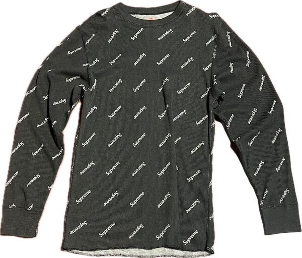 【送料無料】Supreme / Hanes Thermal Crew Black Lシュプリーム ヘインズ サーマル 黒