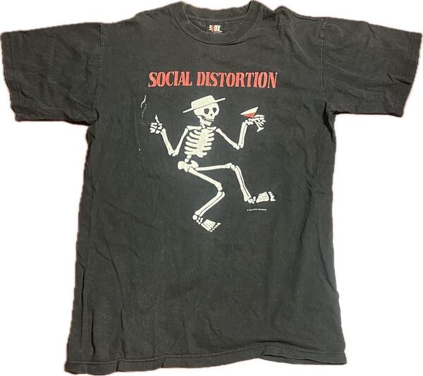 【送料無料】90's social distortion ソーシャルディストーション Tシャツ 黒 L ヴィンテージ バンドT giant