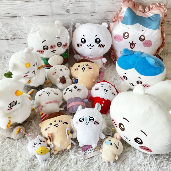 ちいかわ ぬいぐるみ まとめ売り 16点セット エニマイくじA賞 未開封あり ボイス付きくりまんじゅう メリクリ スフィンクス あのこ 16