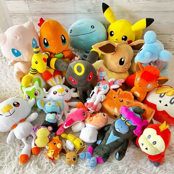 ポケットモンスター 24点セット ポケモン ぬいぐるみ 大量 まとめ売り タグあり多数 ブラッキー ロコン ポケモンセンター イーブイ 24