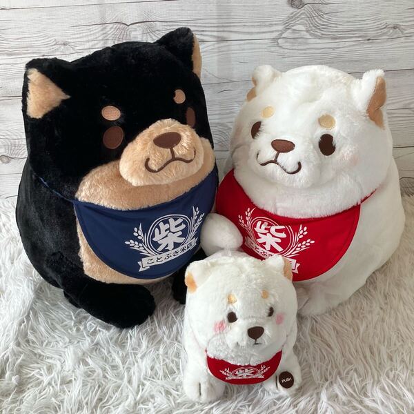忠犬もちしば 3点セット まとめ売り ででーんと超BIGぬいぐるみ7 しっぽふりふりギミック ごま あんこ 300