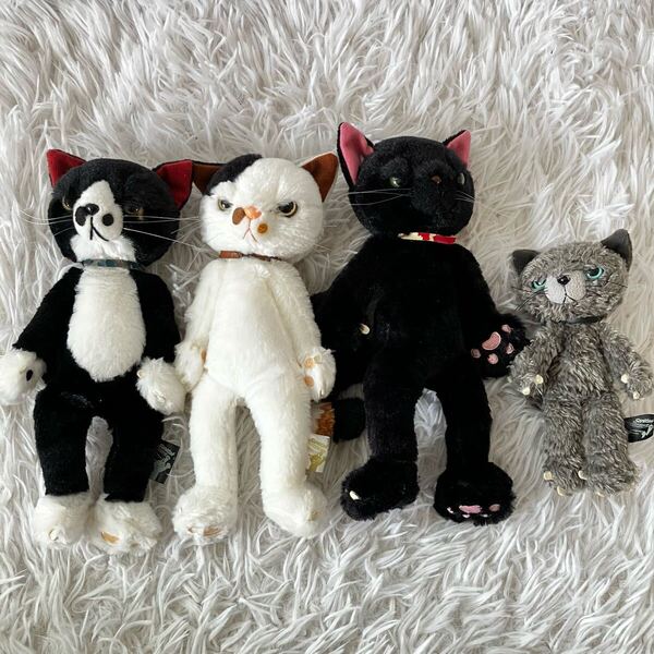 内藤デザイン研究所 スクラッチ猫ぬいぐるみSサイズ マスコット 全4点セット まとめ売り 4000