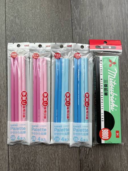 三菱鉛筆 1ダース(12本入り)・かきかた鉛筆 パレット(4本入)×4点 合計5点セット