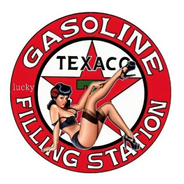 ヴィンテージ レトロ 転写 ステッカー 車 カッティングステッカー シール シート デカール TEXACO ピンナップ ガール バイク 装飾 luk199