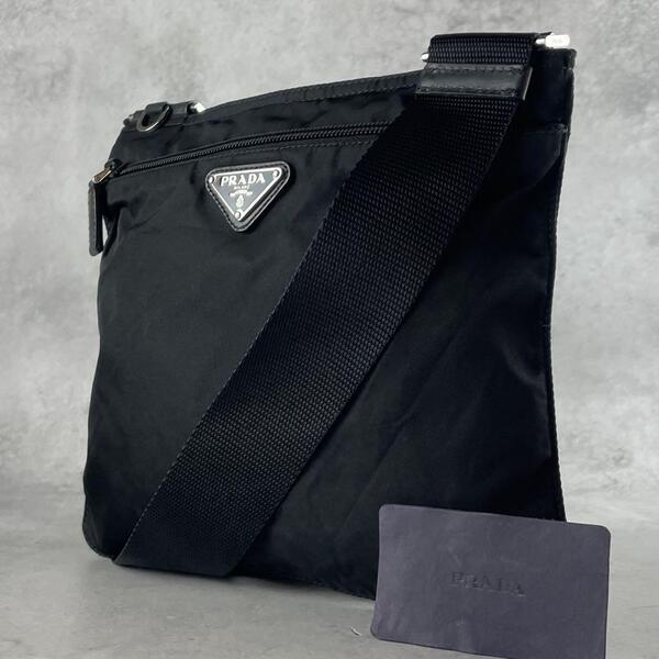 PRADA サコッシュ ショルダーバッグ ポシェット ナイロン 三角ロゴ 黒 ブラック ポコノ プラダ ネロ 肩掛け 斜めがけ クロスボディ 白タグ