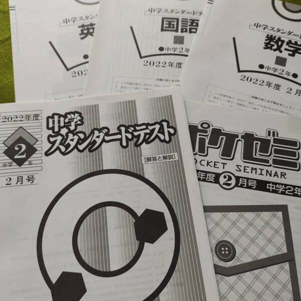 2022年 中2生 2月 スタンダードテスト(5教科)過去問 解答用紙付 解答付 早稲田アカデミー 早稲アカ 必修テスト 未使用