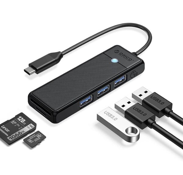 ORICO USB C ハブ 5-in-1 3*USB3.0 SD&TFカードスロット バスパワー コンパクト 軽量 5Gbps高速転送 usb hub 拡張 ノートPC対応