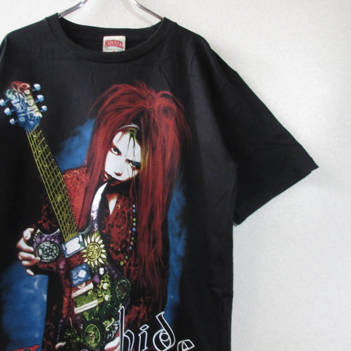 80年代 X hide ヒデ ギターリスト フォトT プリント レア Tシャツ 80年代 X hide ヒデ ギターリスト フォトT プリント レア T