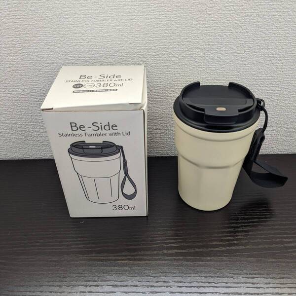 蓋付きタンブラー 380ml ホワイト 保冷 保温 真空断熱 こぼれ防止 蓋付き タンブラー ステンレスタンブラー