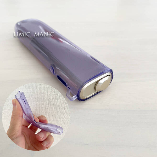 アイコス イルマワン / イルマiワン専用 IQOS ILUMA ONE TPU製 ソフト やわらか カバー ケース 着せ替 衝撃保護 クリア パープル 紫 半透明